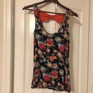 Dark blue floral tank top